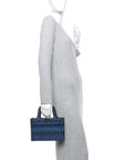 Oblique Denim Mini Book Tote Blue