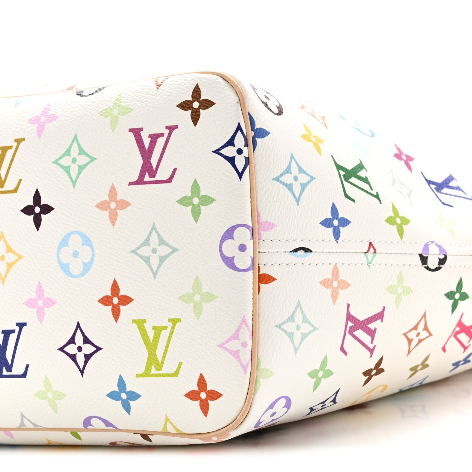 LV X TM Monogram Multicolor Neverfull MM White