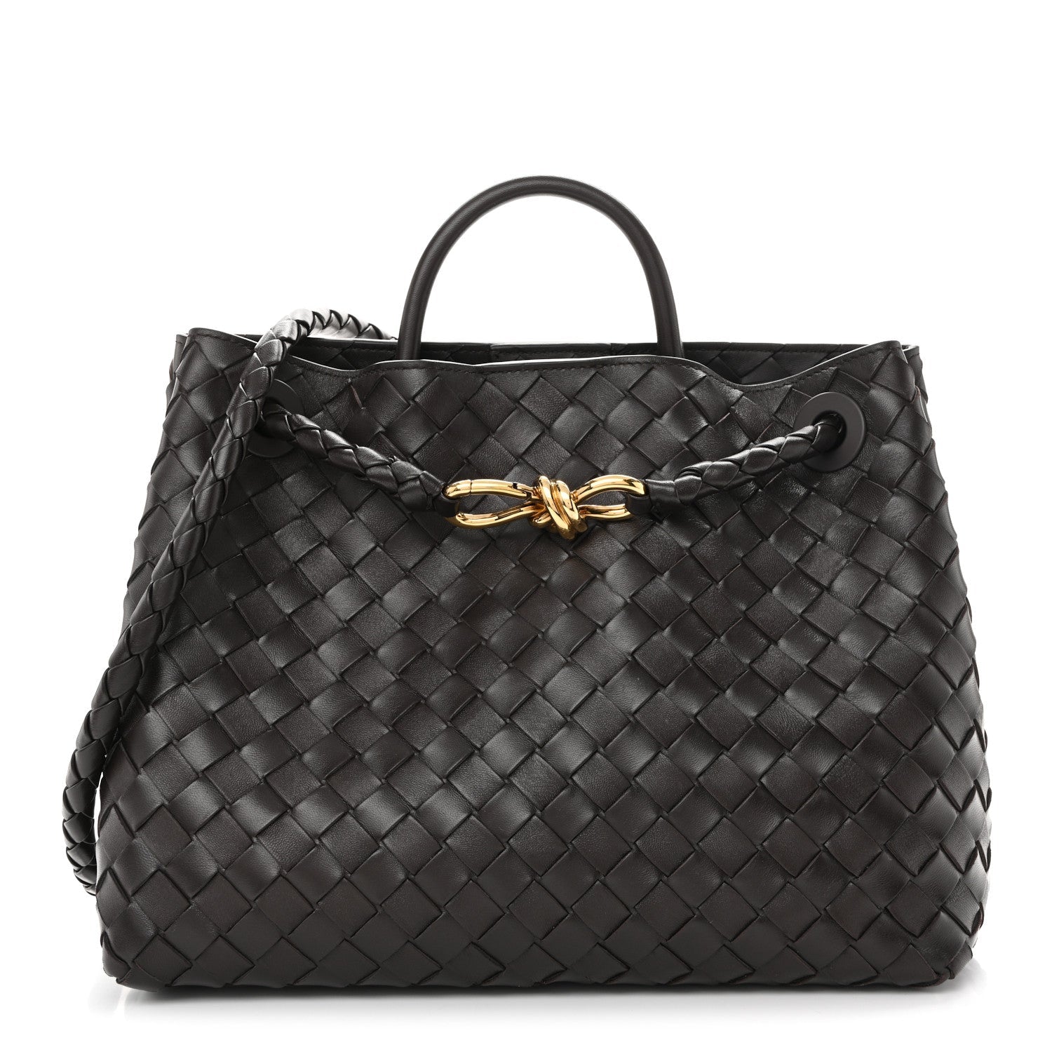 Nappa Intrecciato Medium Andiamo Shoulder Bag Fondant
