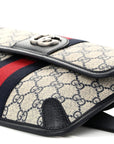 GG Supreme Monogram Web Small Ophidia Belt Bag 90 36 Beige Navy