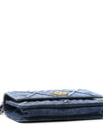 Denim Quilted CHNL 19 Wallet On Chain WOC Blue