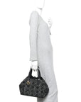 Calfskin Tweed Cannage Medium Toujours Black White