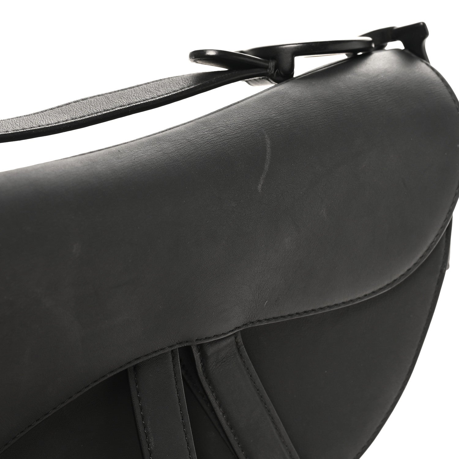 Ultra Matte Calfskin Saddle Bag Black
