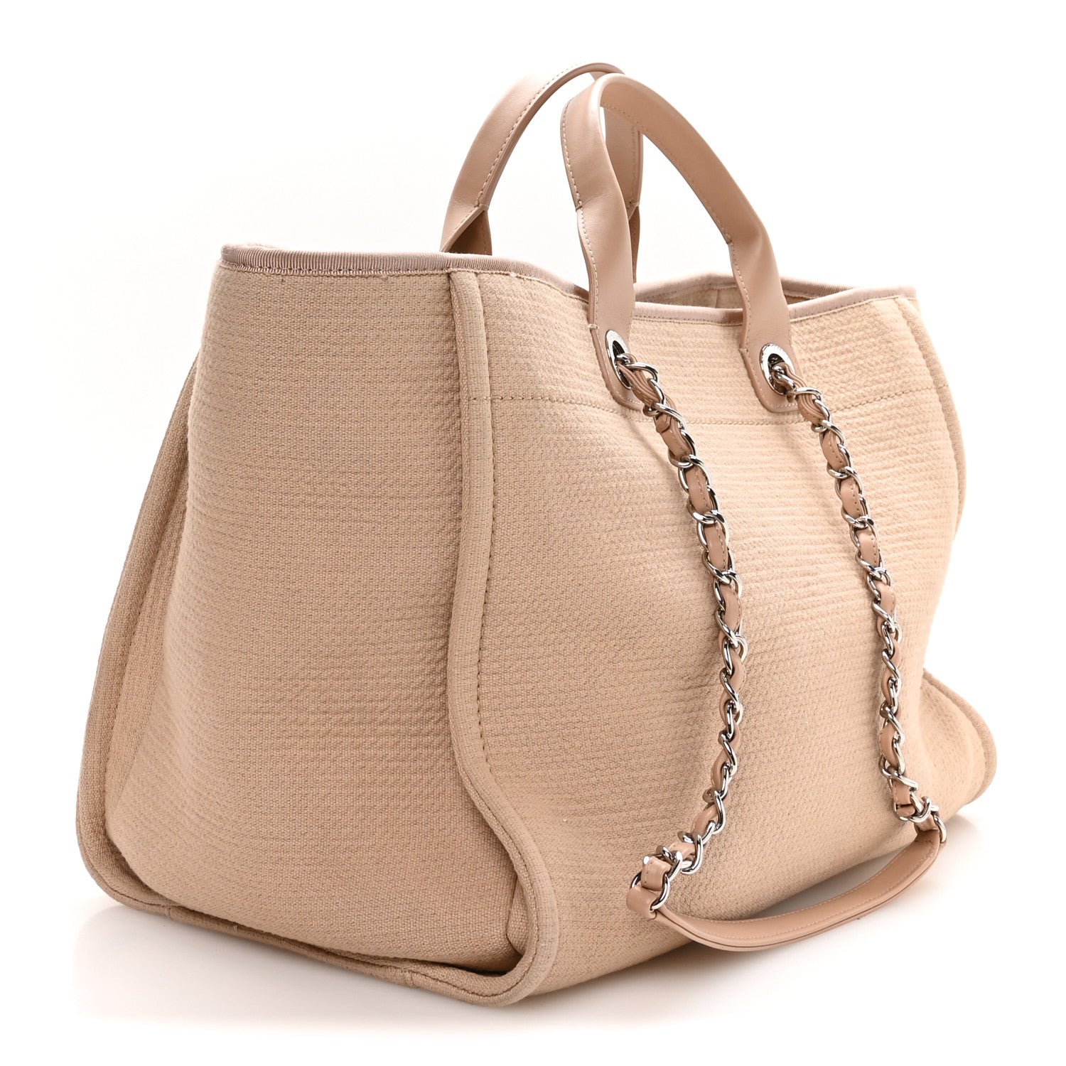 Mixed Fibers Medium Deauville Tote Beige