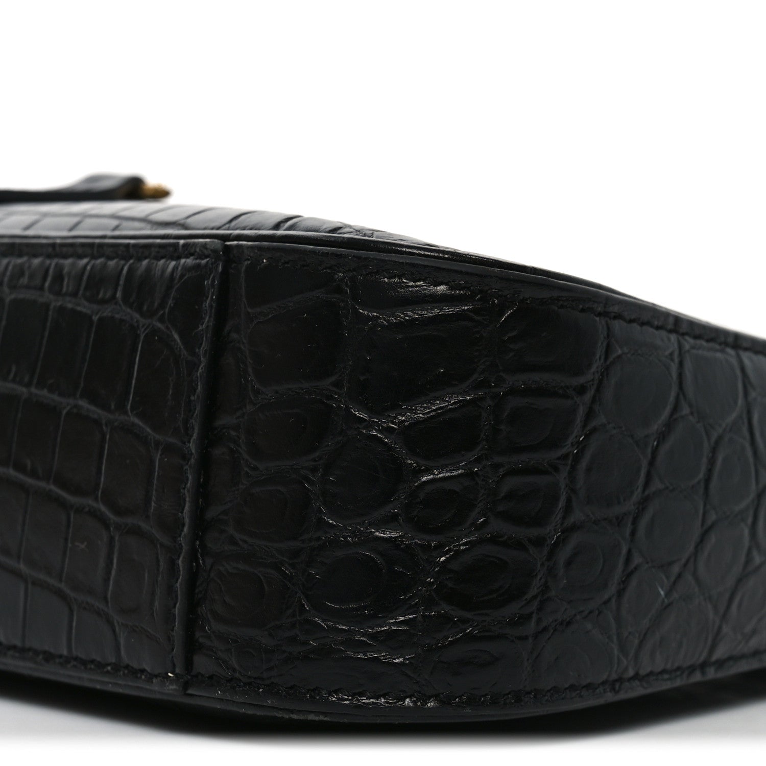 Calfskin Crocodile Embossed Le 5 A 7 Hobo Black
