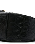 Calfskin Crocodile Embossed Le 5 A 7 Hobo Black
