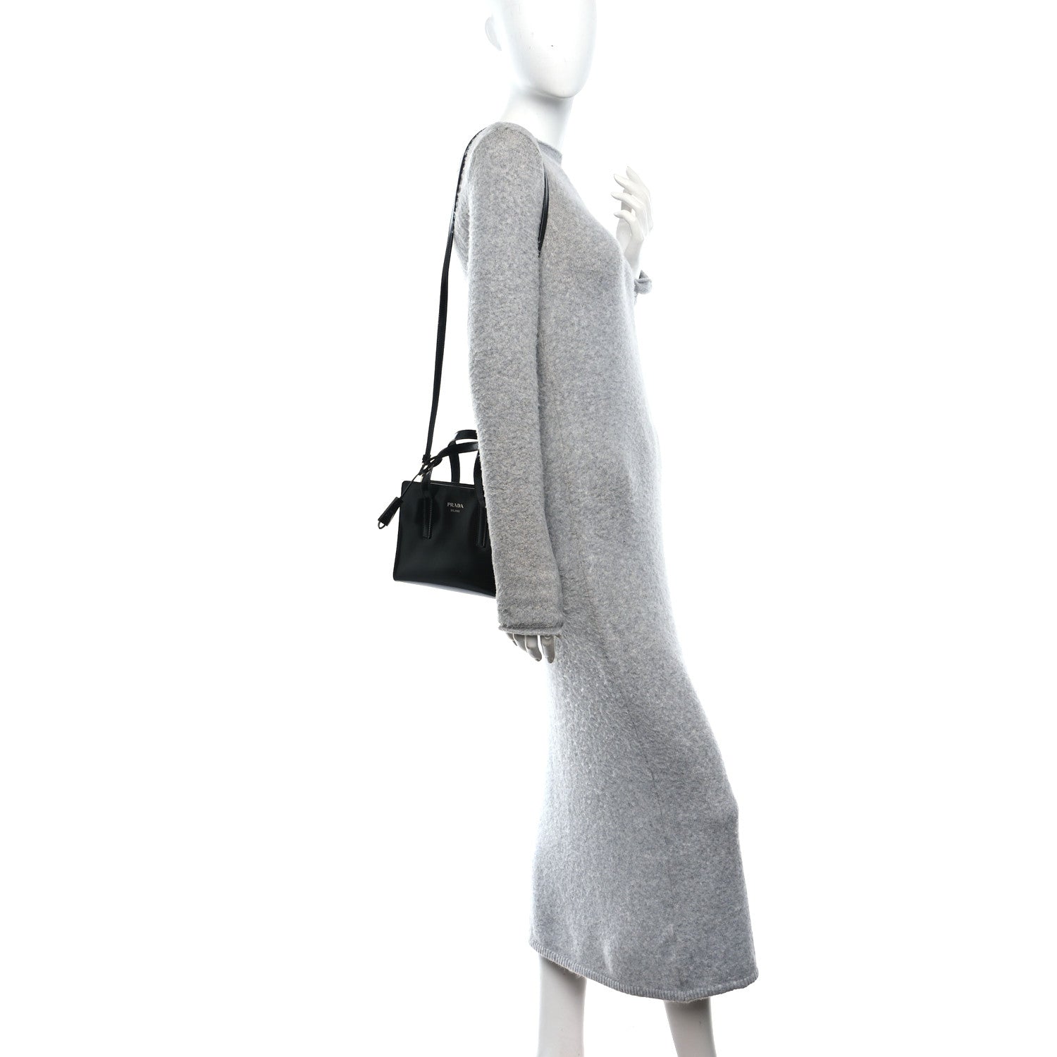 Spazzolato Mini Re-Edition 1995 Double Handle Handbag Black