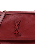 Lambskin Matelasse Monogram Medium Niki Chain Satchel Rouge Legion