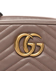 Calfskin Matelasse Small GG Marmont Chain Shoulder Bag Porcelain Rose