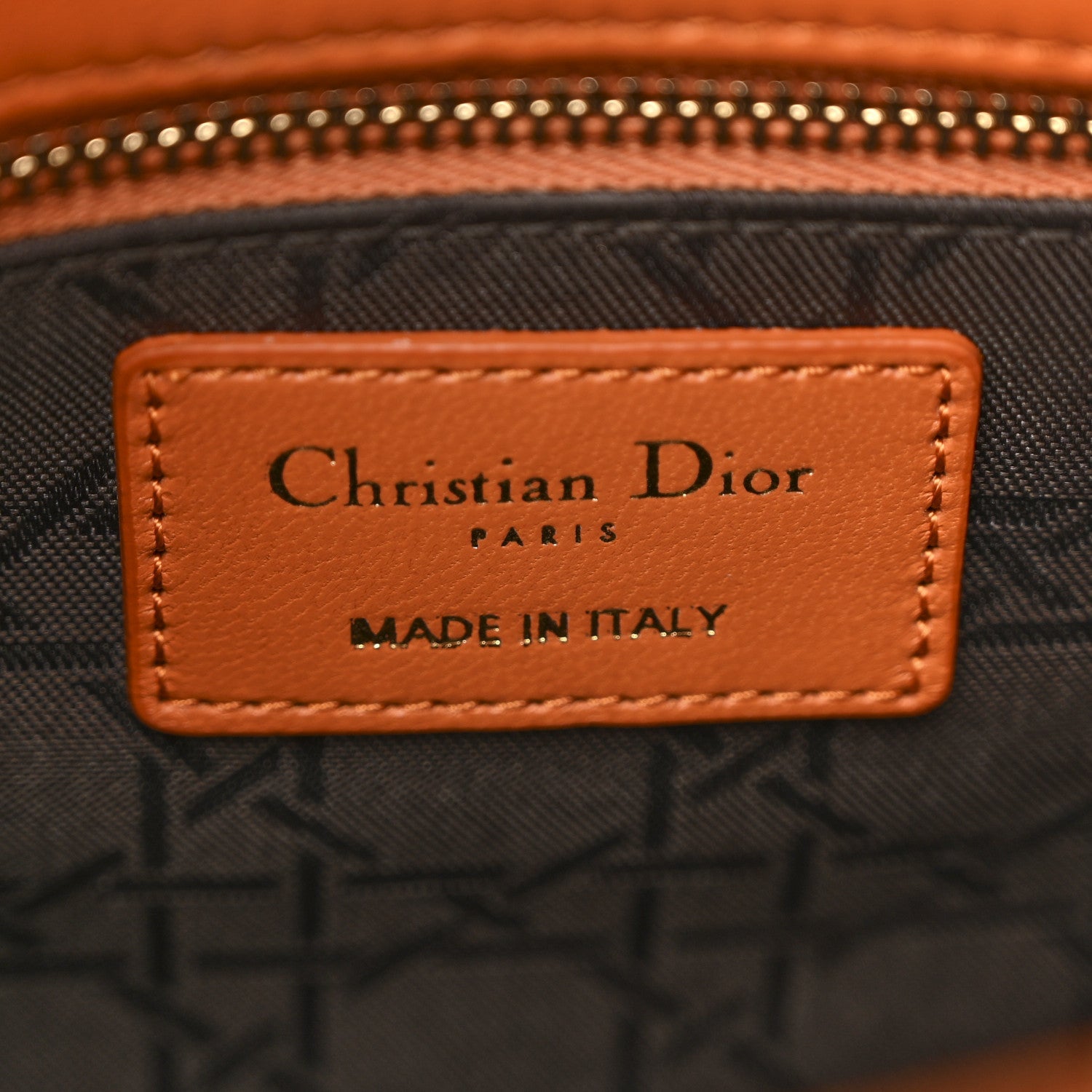 Lambskin Cannage Small Lucky Badges My Lady D1OR Orange