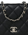 Caviar Quilted CC Turnlock Wallet On Chain WOC Black