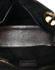 Metallic Grained Calfskin Cannage Medium Supple Lady D1OR Steel