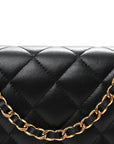 Lambskin Quilted Wallet On Chain WOC Black