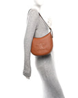 Supple Calfskin Small Triomphe Heloise Shoulder Bag Tan