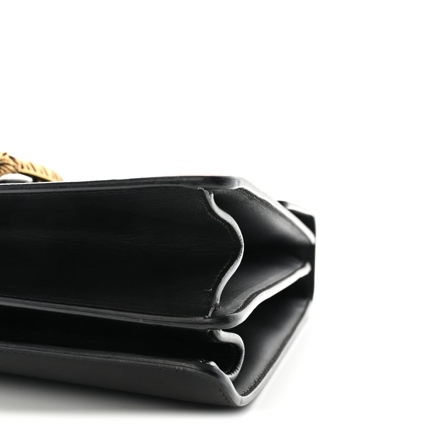 Calfskin Bamboo Web Large Dionysus Top Handle Bag Black Bright Evergreen Hibiscus Red
