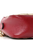 Monogram Azalea Calfskin Matelasse Diagonal Small GG Marmont Chain Shoulder Bag Beige Ebony New Cherry Red