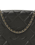 Lambskin Quilted Large Diamond CC Flap Black