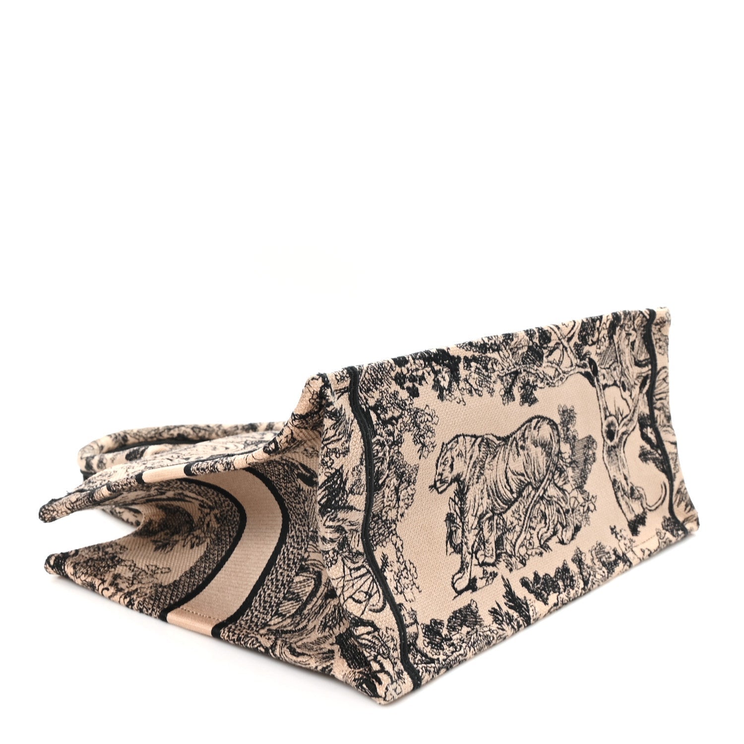 Canvas Embroidered Medium D1ORiviera Toile De Jouy Book Tote Black