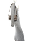 Wool Vitello King Houndstooth FF Embroidered Baguette Beige Moro