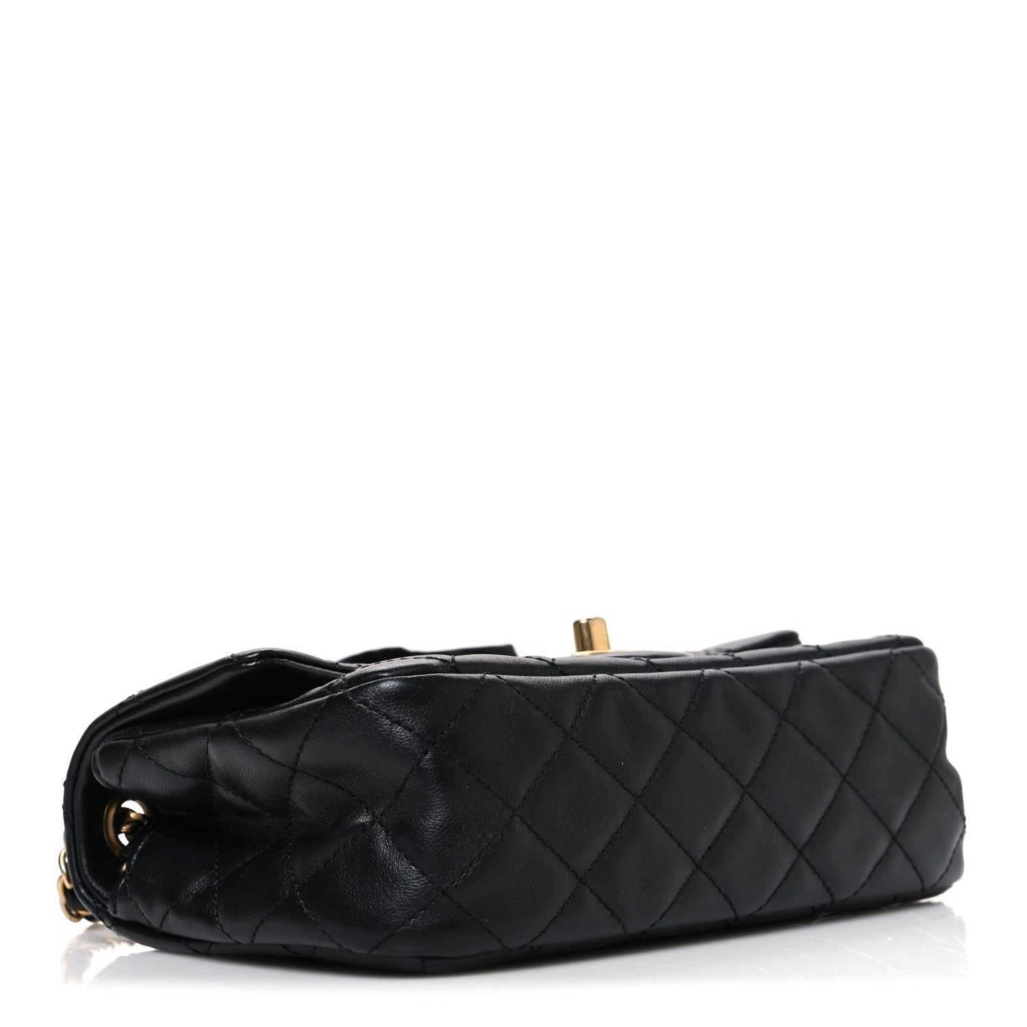 Lambskin Quilted Mini Romance Rectangular Flap Black