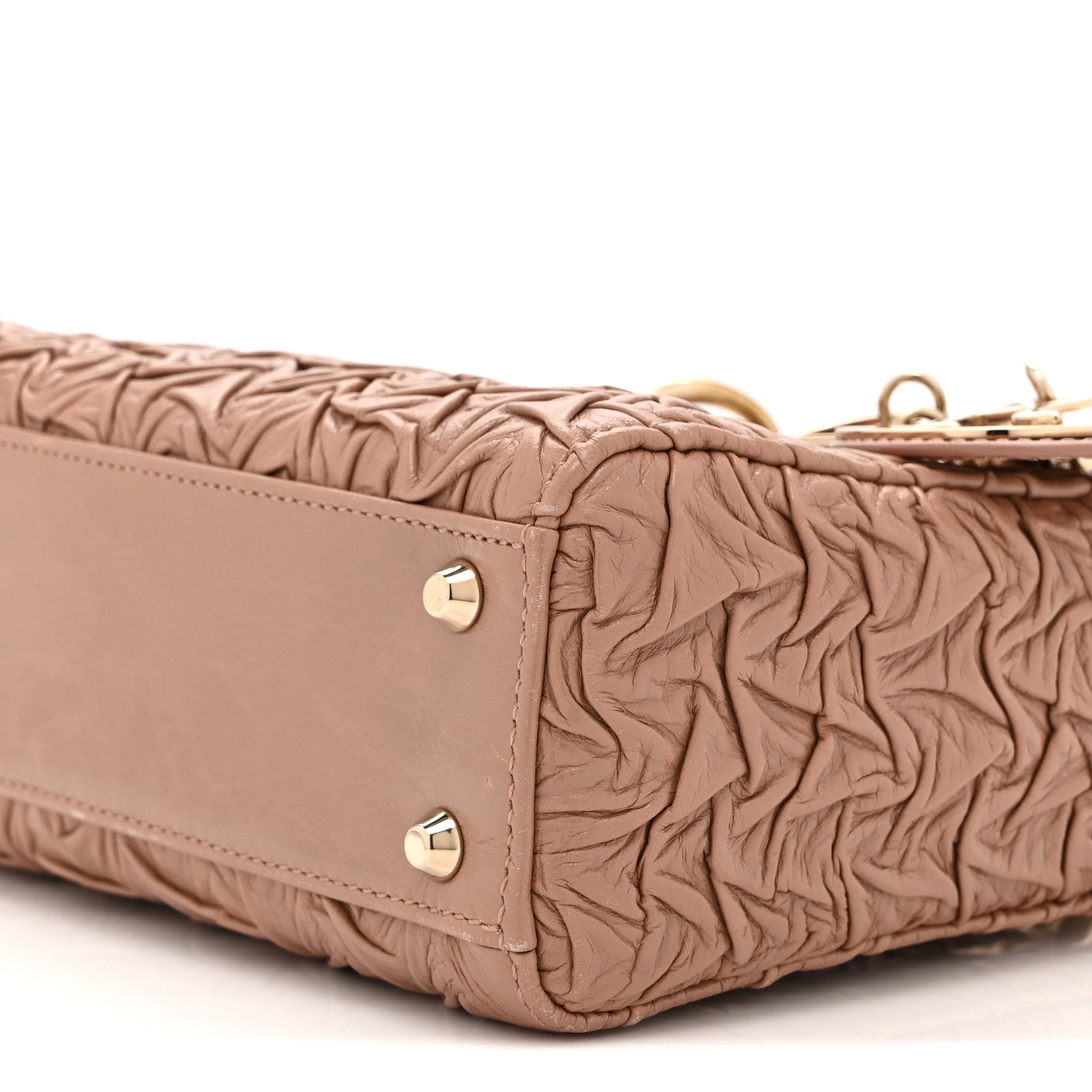Lambskin Gathered Mini Lady D1OR Fard