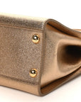 Metallic Dauphine Medium Frame Tote Gold