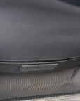 Metallic Caviar Chevron Quilted Small Boy Flap Silver