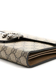 GG Supreme Monogram Mini Dionysus Chain Wallet Beige Taupe