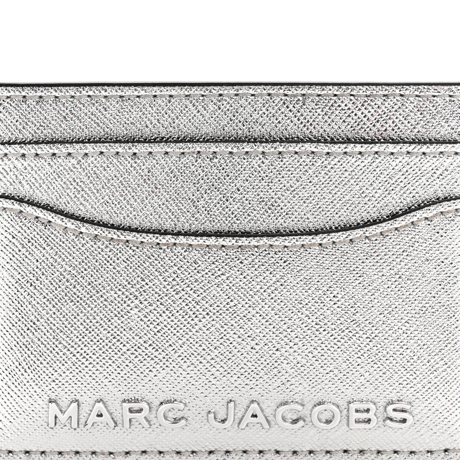 Metallic Saffiano Cardholder Silver