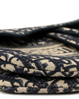 Oblique Embroidered Saddle Bag Blue