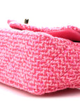 Wool Tweed Quilted Mini Rectangular Flap Dark Pink Fuchsia