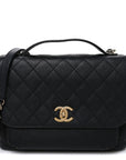 Caviar Quilted Large Business Affinity Flap Black