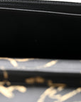 Calfskin Quilted Graffiti Pyramid Wallet On Chain WOC Black