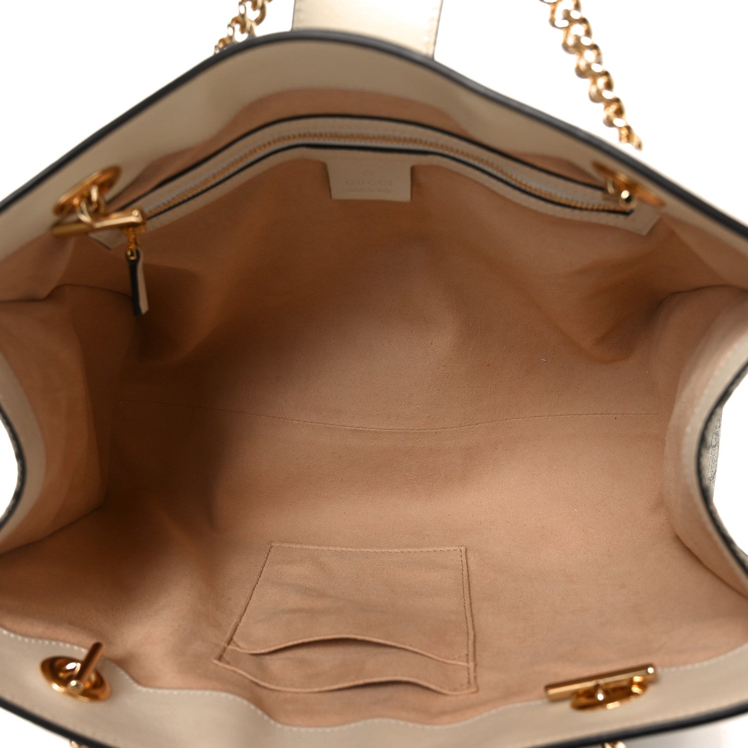 GG Supreme Monogram Medium Padlock Tote White