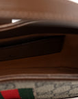 GG Supreme Monogram Azalea Calfskin Web Mini Jackie 1961 Hobo Beige Ebony Brown Sugar