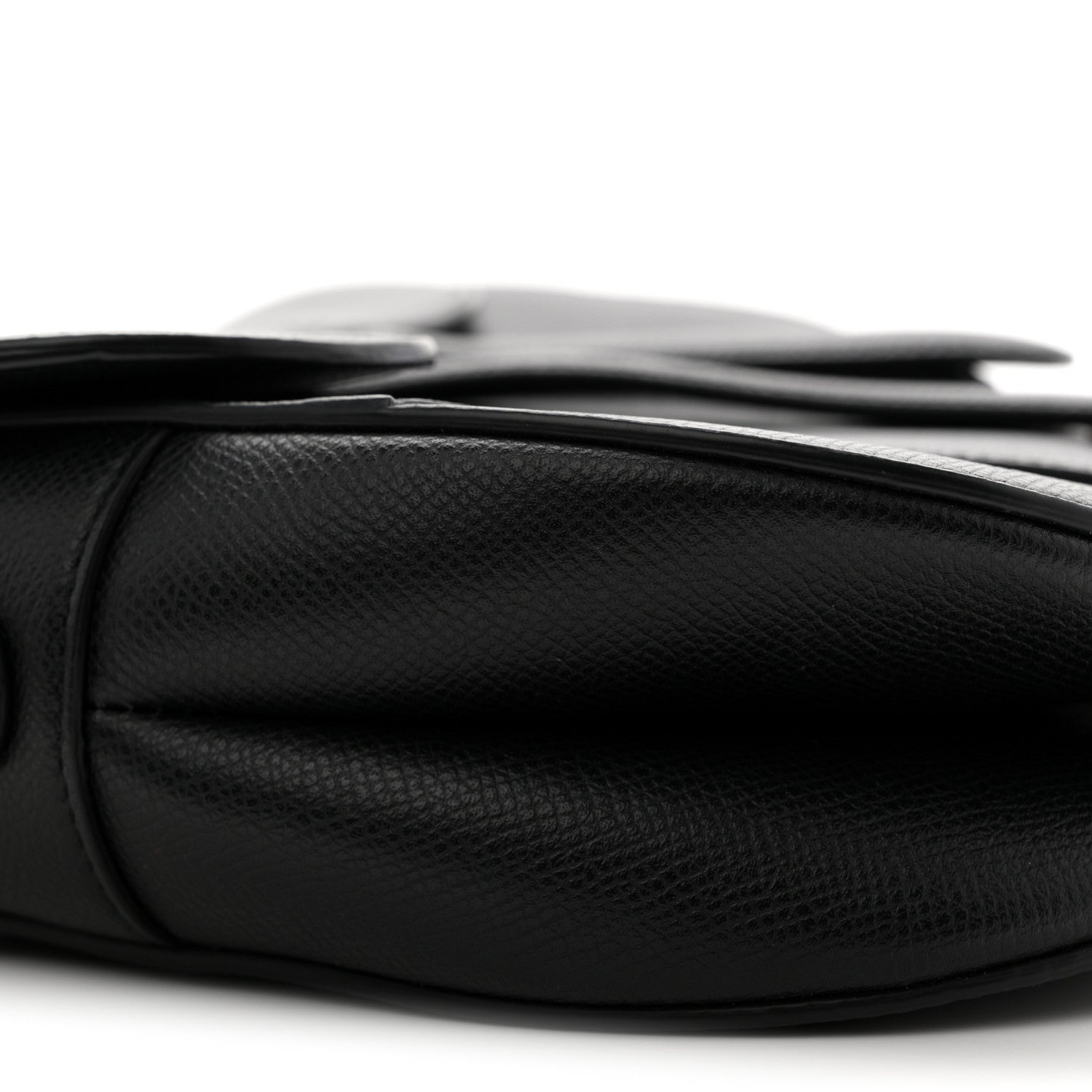 Grained Calfskin Saddle Bag Black
