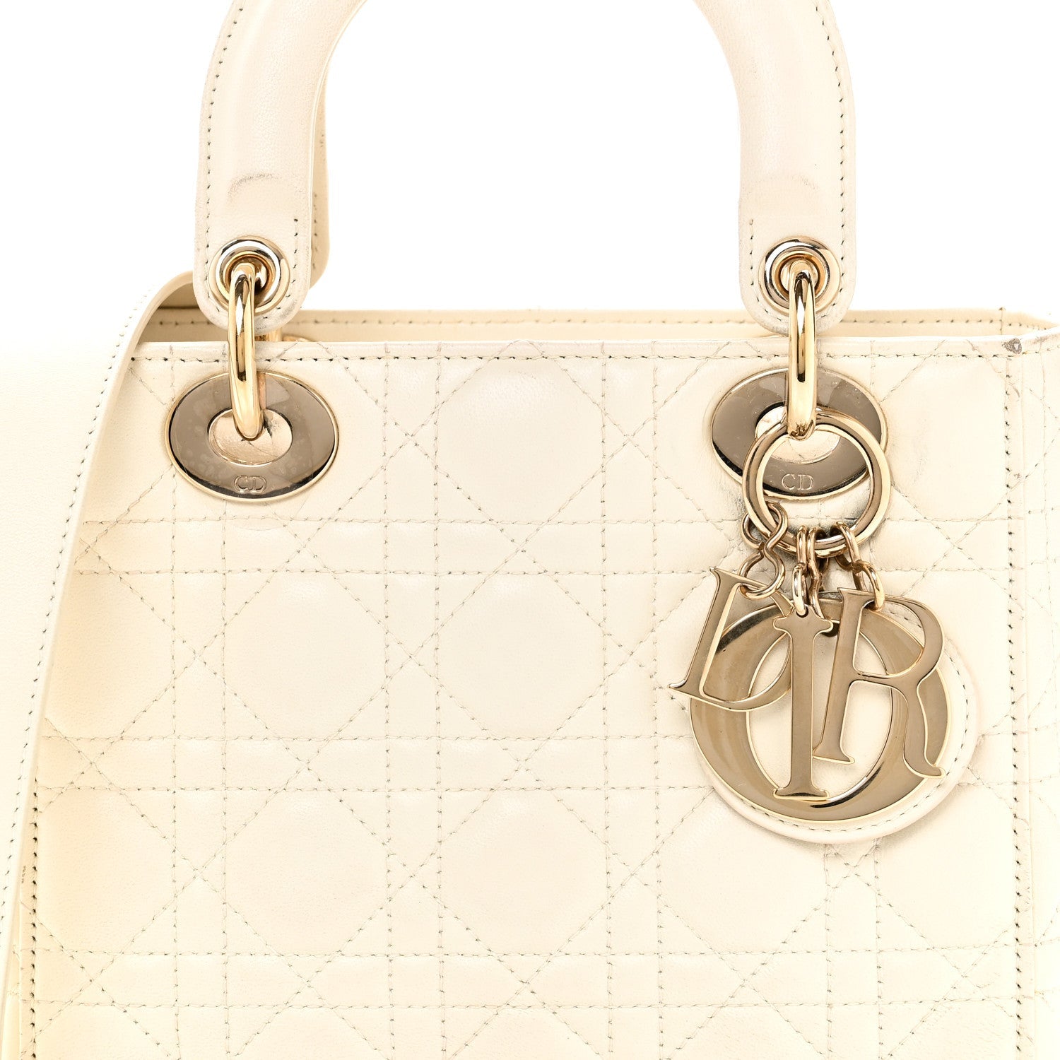 Lambskin Cannage Small My ABCD1OR Lady D1OR White