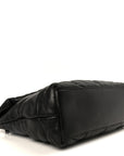 Lambskin Quilted Monogram Monochrome Medium Loulou Puffer Chain Satchel Black