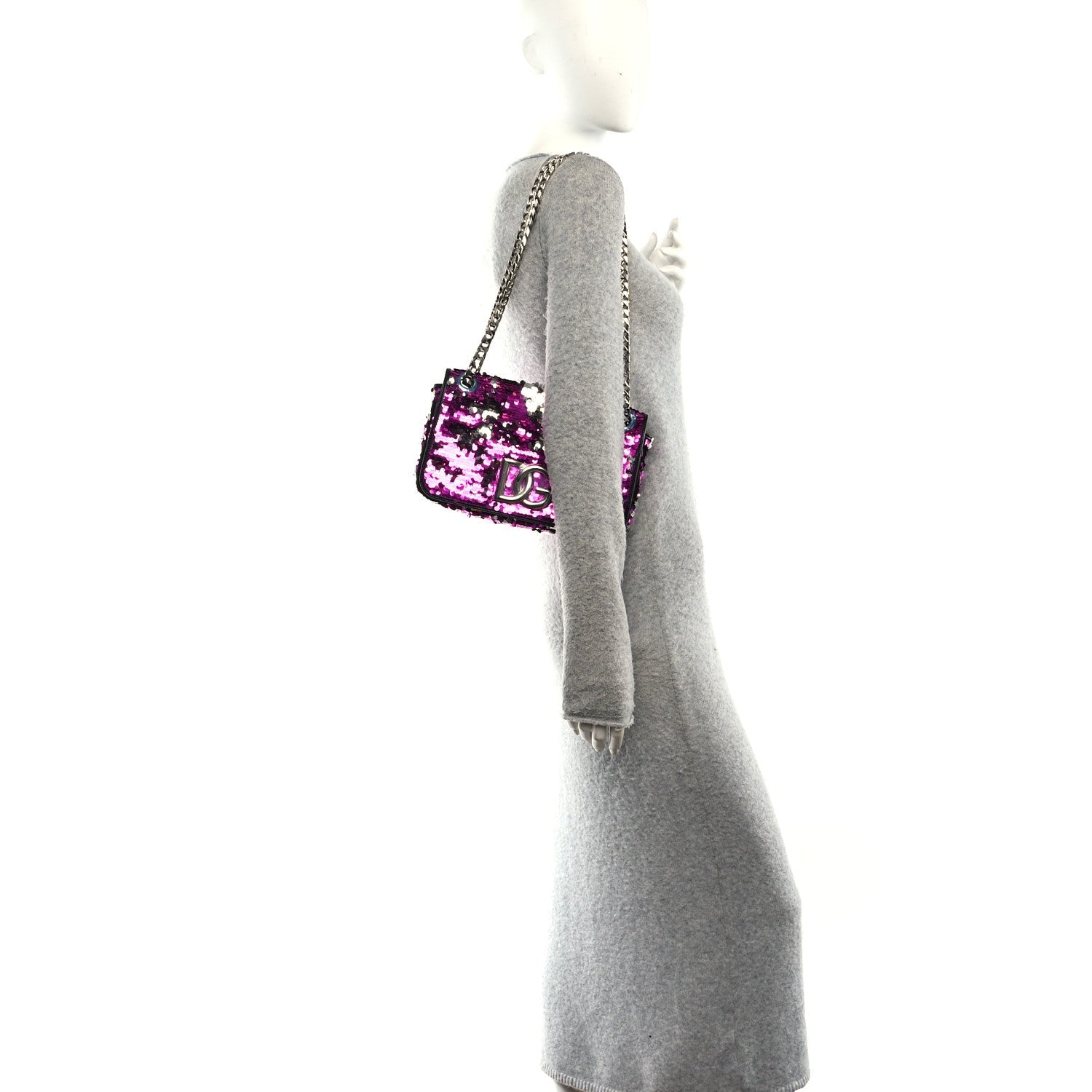 Sequin DG 3.5 Shoulder Bag Fuxia Argento
