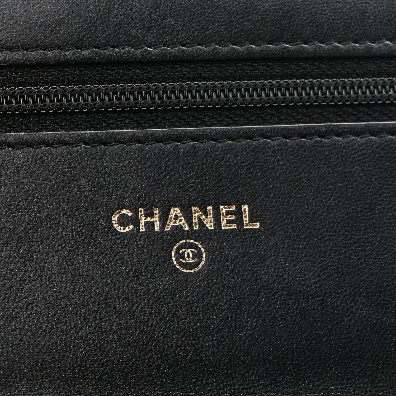 Glazed Calfskin Quilted Boy Wallet On Chain WOC Black