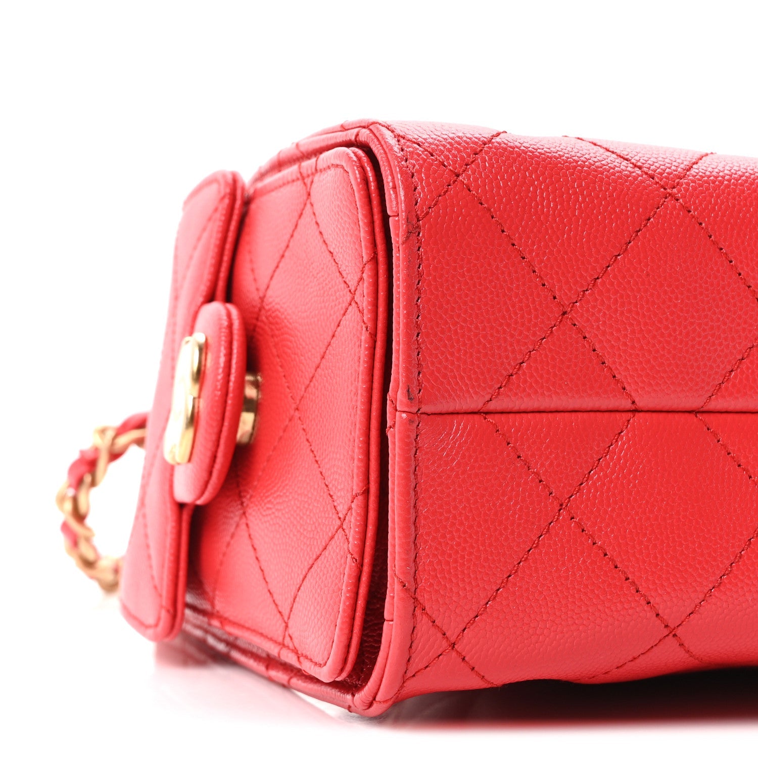 Caviar Quilted Mini CHNL 25 Handbag Red
