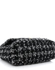 Tweed Quilted Maxi CHNL 19 Flap Black Silver Ecru