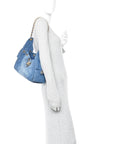 Washed Denim Quilted Small CHNL 25 Handbag Blue