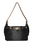 Washed Denim Quilted Mini CHNL 25 Handbag Black