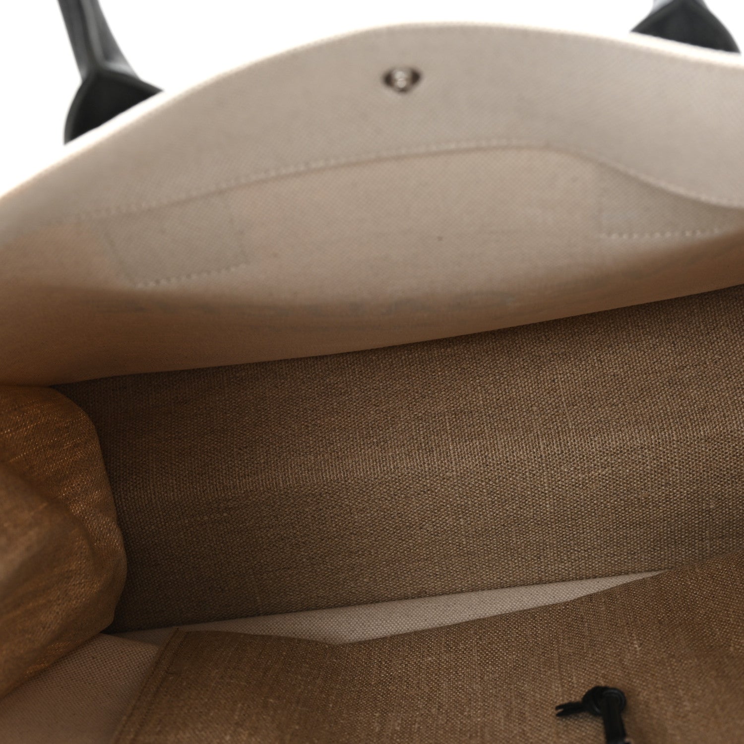 Linen Calfskin Small Rive Gauche Tote Greggio Natural