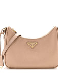 Saffiano Lux Re-Edition Mini Shoulder Bag Cammeo