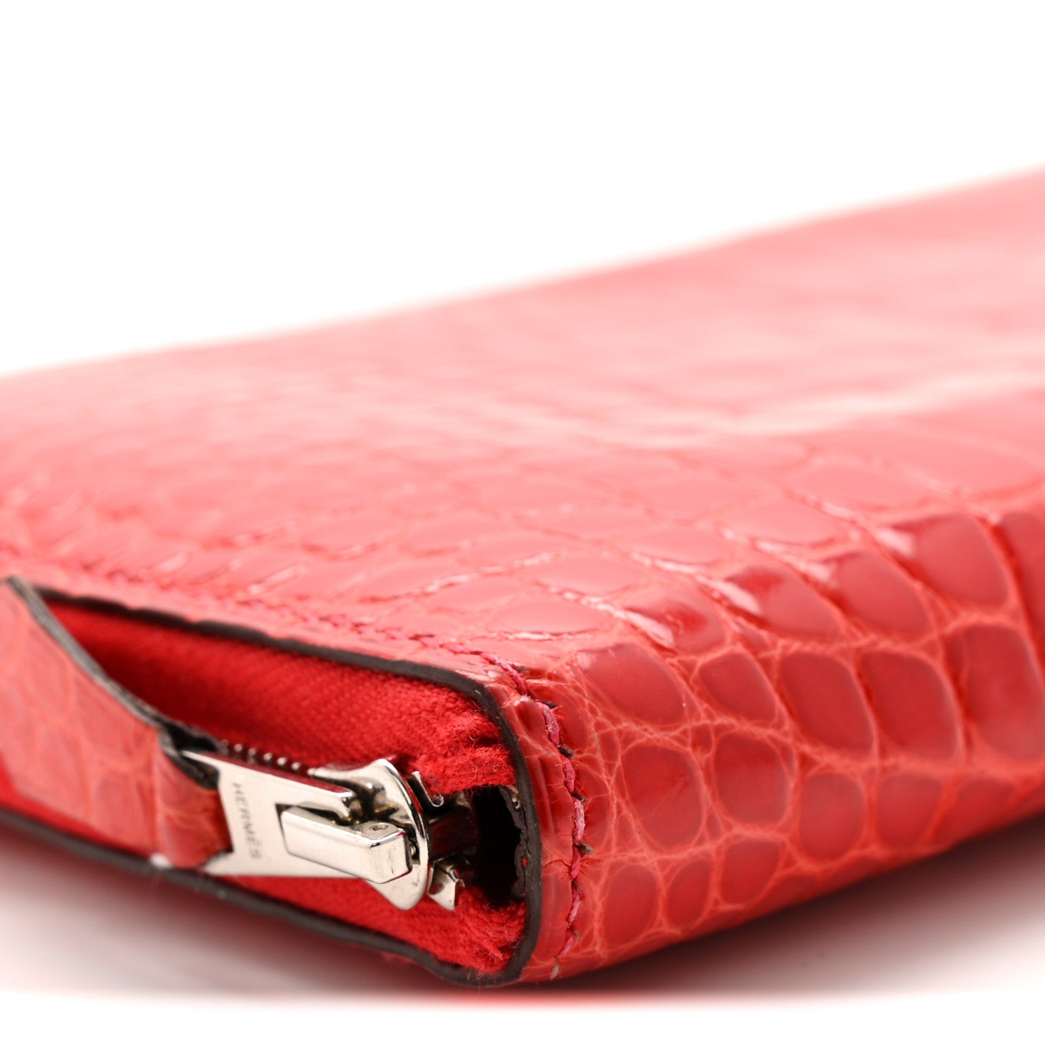 Shiny Alligator Azap Wallet Geranium