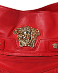 Calfskin Palazzo Fringe Shoulder Bag Red