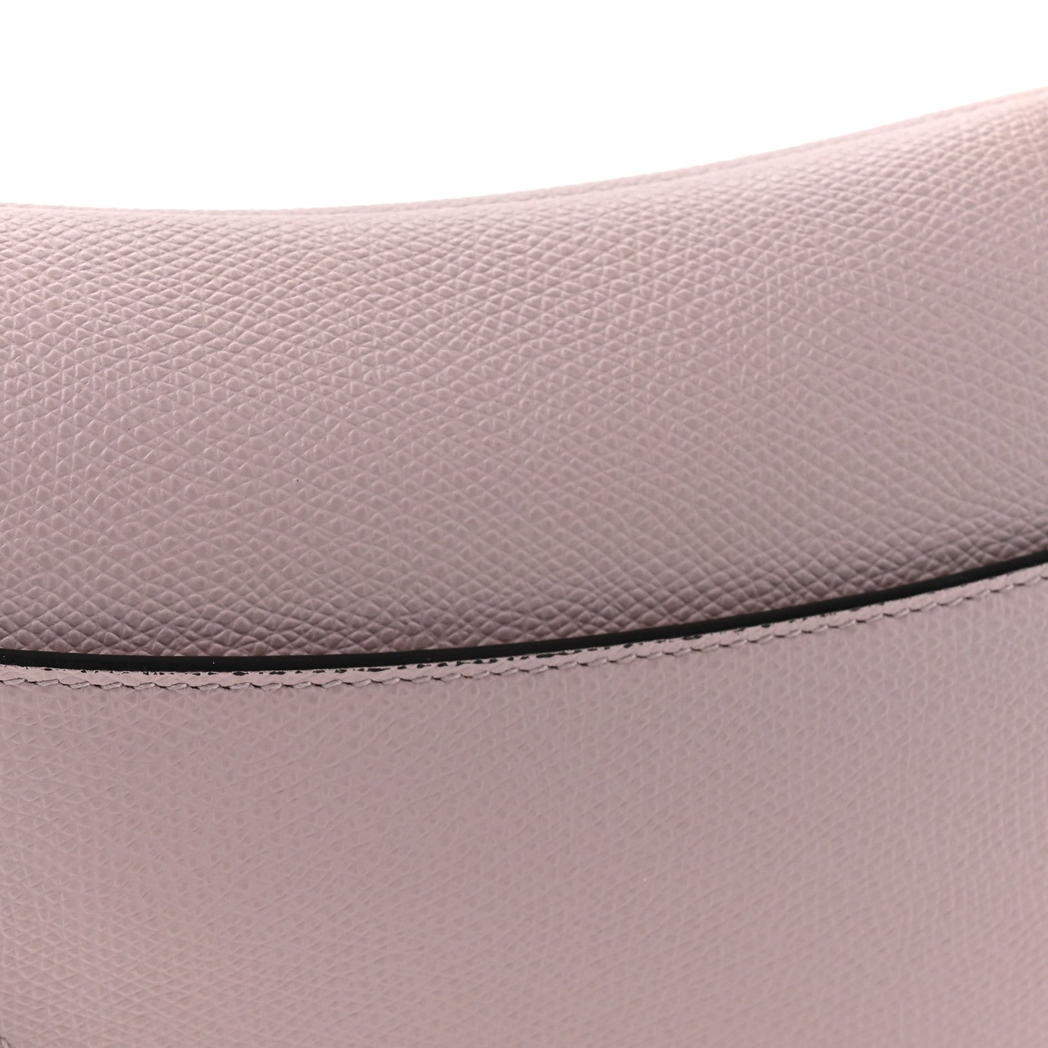 Grained Calfskin Mini Saddle Bag Light Pink