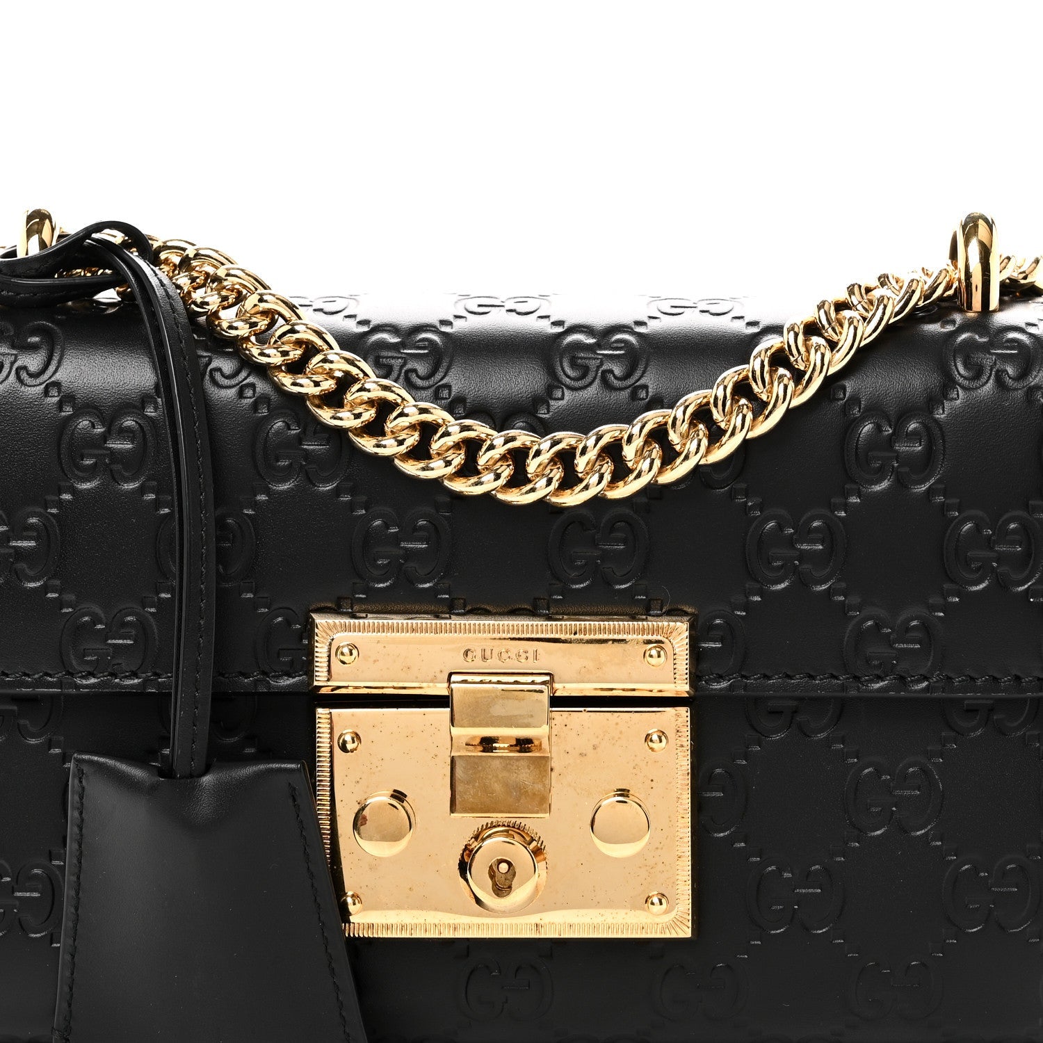 GCCIssima Small Padlock Shoulder Bag Black